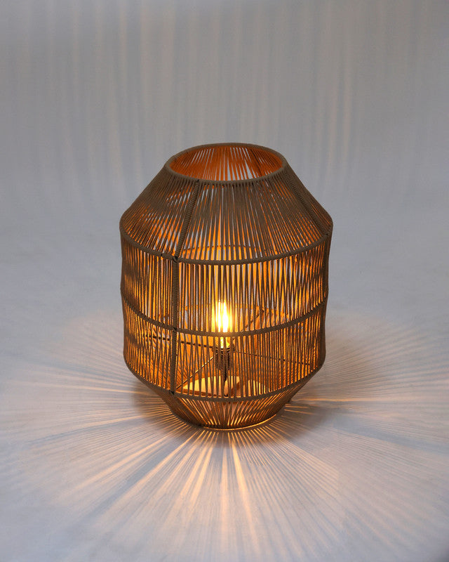 Umami Studio Amber Glow Handwoven Table Lantern