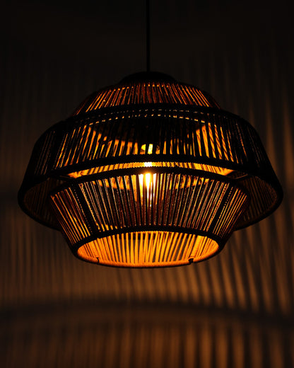 Umami Studio Noir Weave Dual-Layer Pendant Lamp