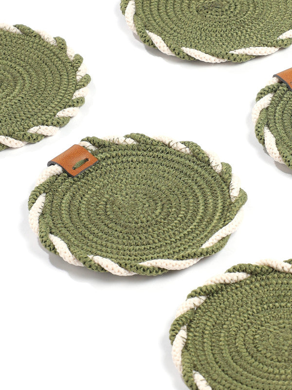 Olive Charm Rope Coasters (Set of 6)