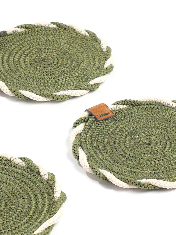Olive Charm Rope Coasters (Set of 6)