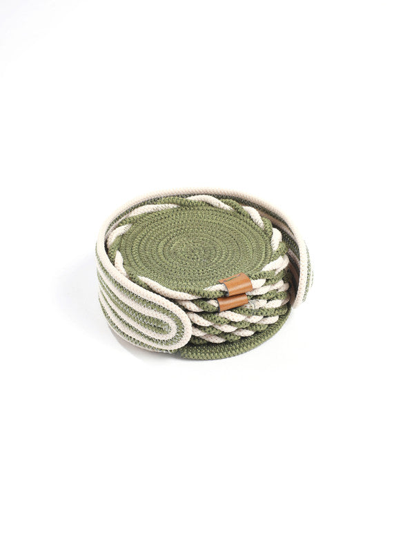 Olive Charm Rope Coasters (Set of 6)