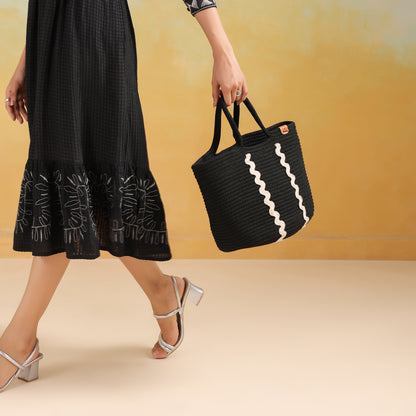 Midnight Voyager Tote Bag with Secure Closure