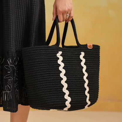 Midnight Voyager Tote Bag with Secure Closure