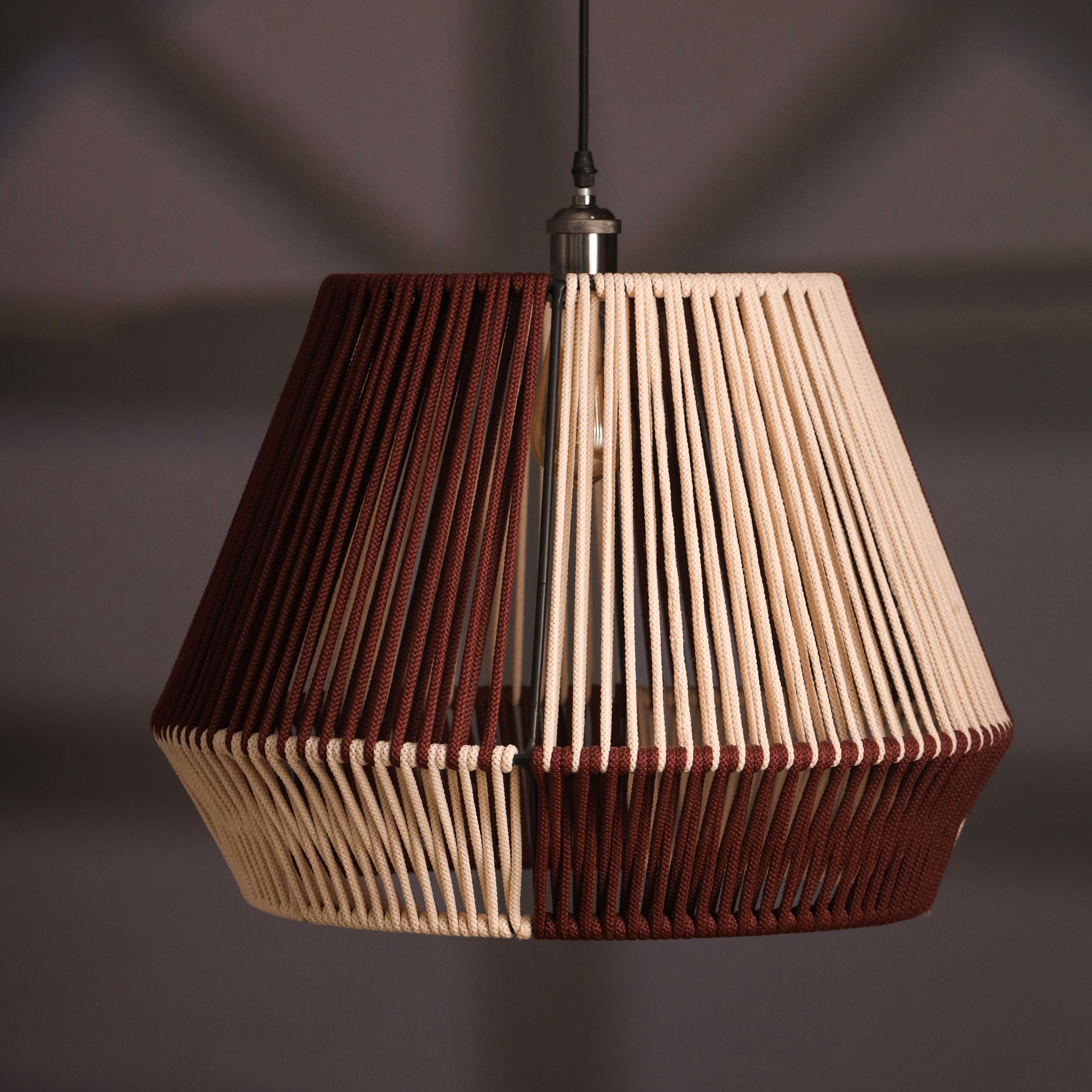 Mulberry Curve Maroon and Natural Lamp