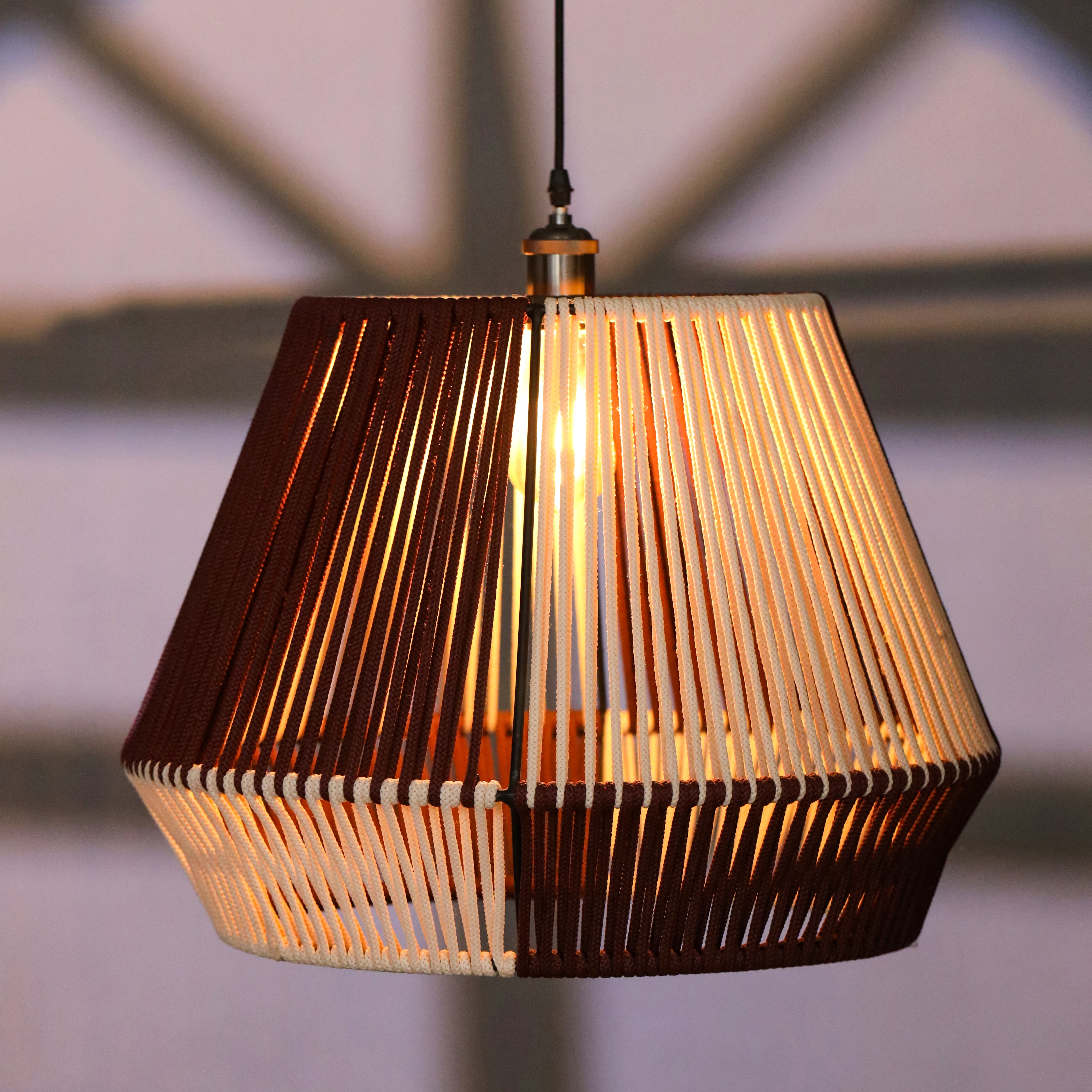Mulberry Curve Maroon and Natural Lamp