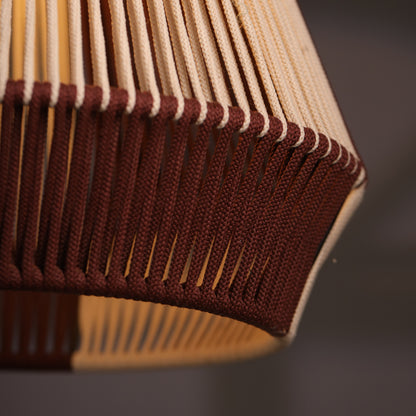 Mulberry Curve Maroon and Natural Lamp