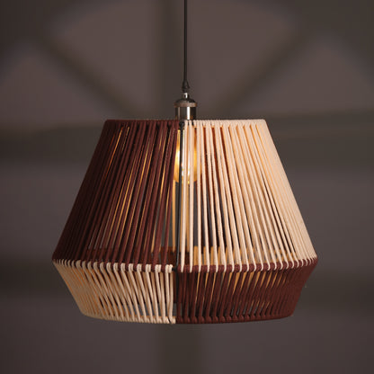 Mulberry Curve Maroon and Natural Lamp