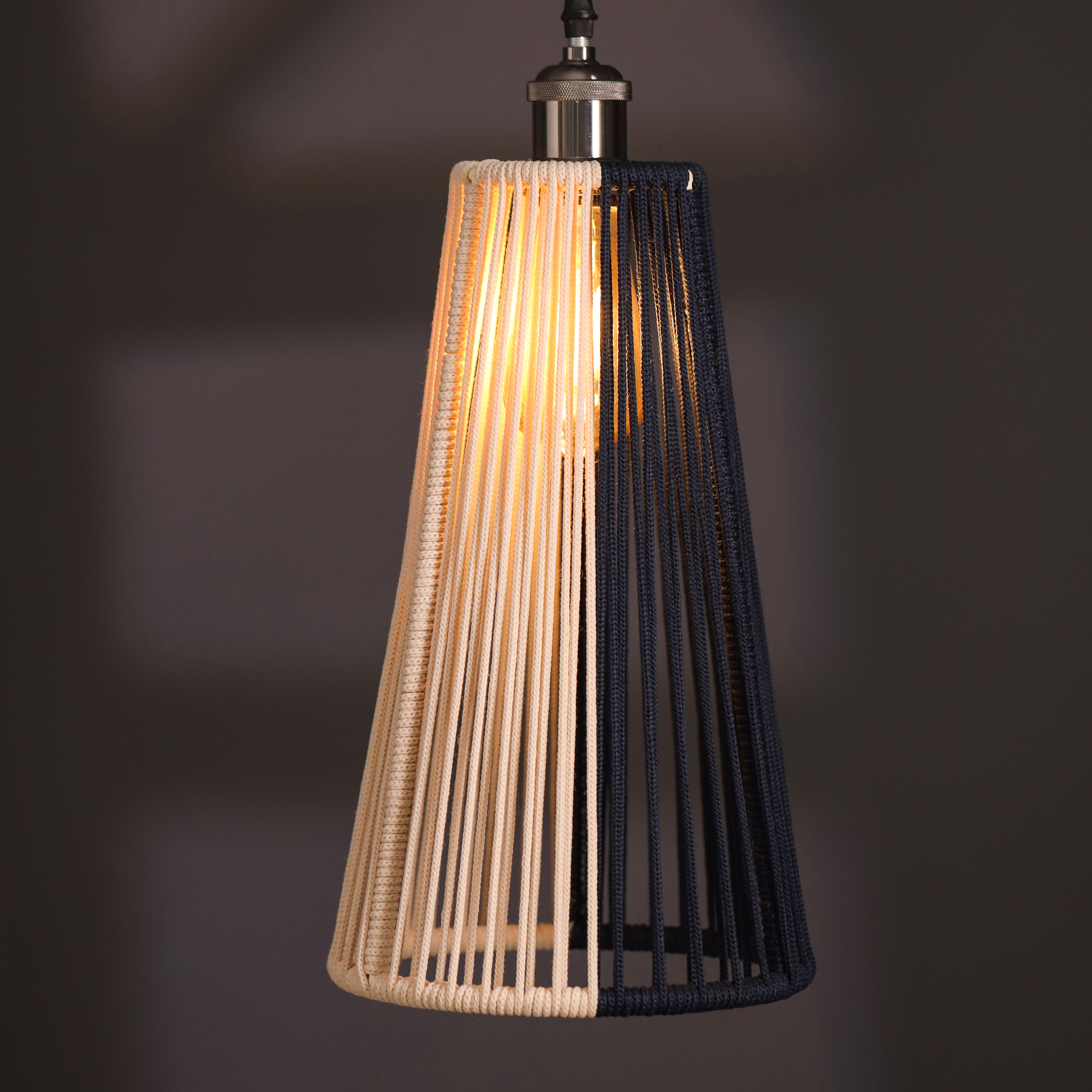Navy Whisper Persian Blue and Natural Pendant Lamp
