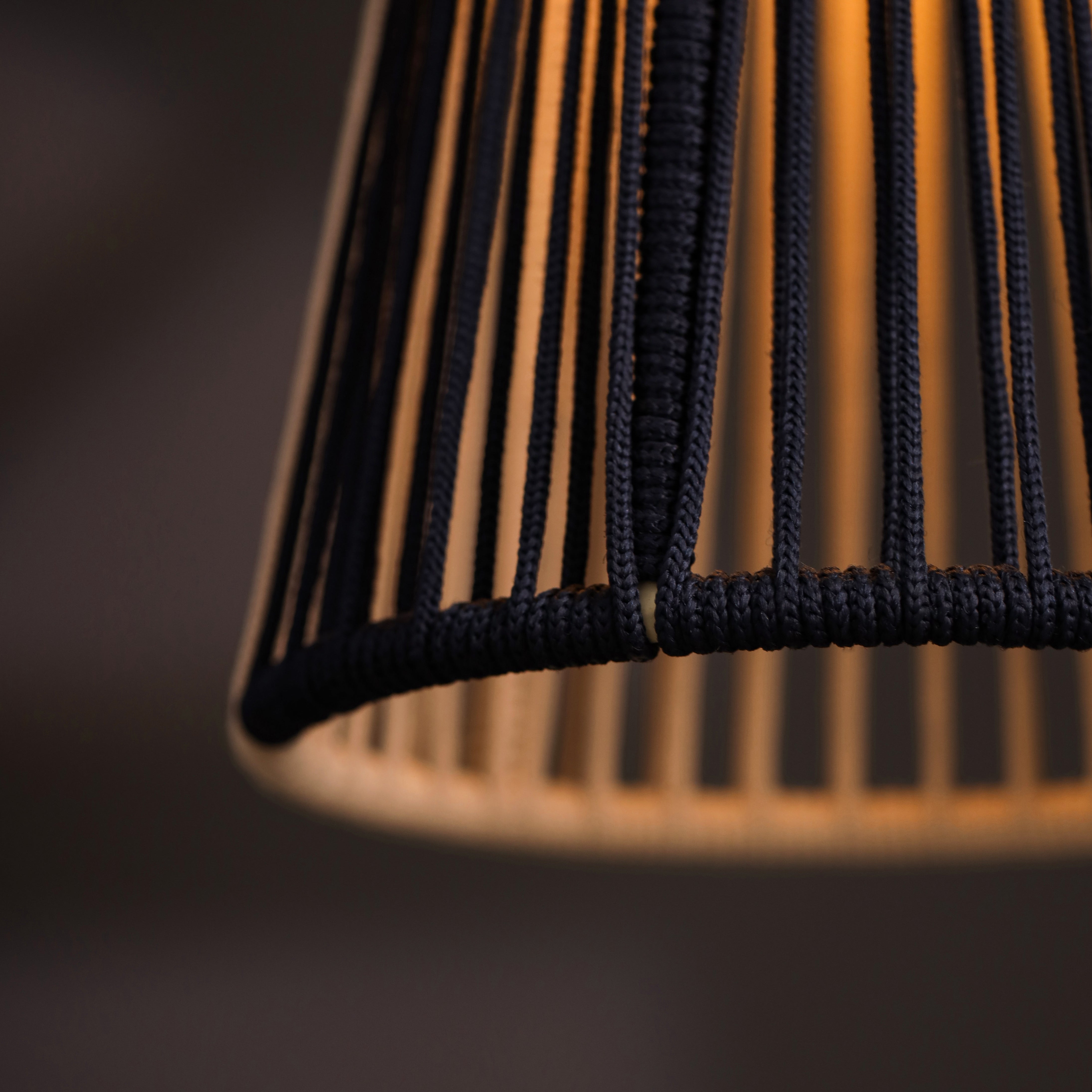 Navy Whisper Persian Blue and Natural Pendant Lamp