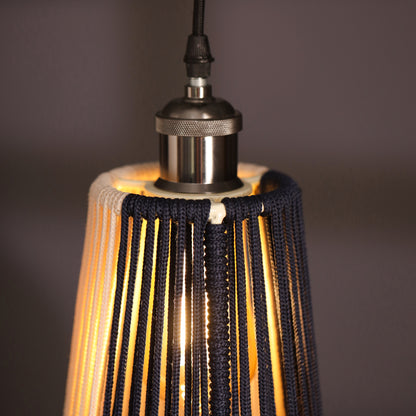 Navy Whisper Persian Blue and Natural Pendant Lamp
